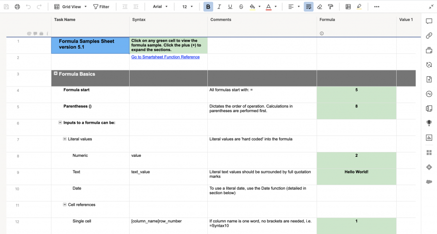 Smartsheet Formula Examples Template Smartsheet 0362